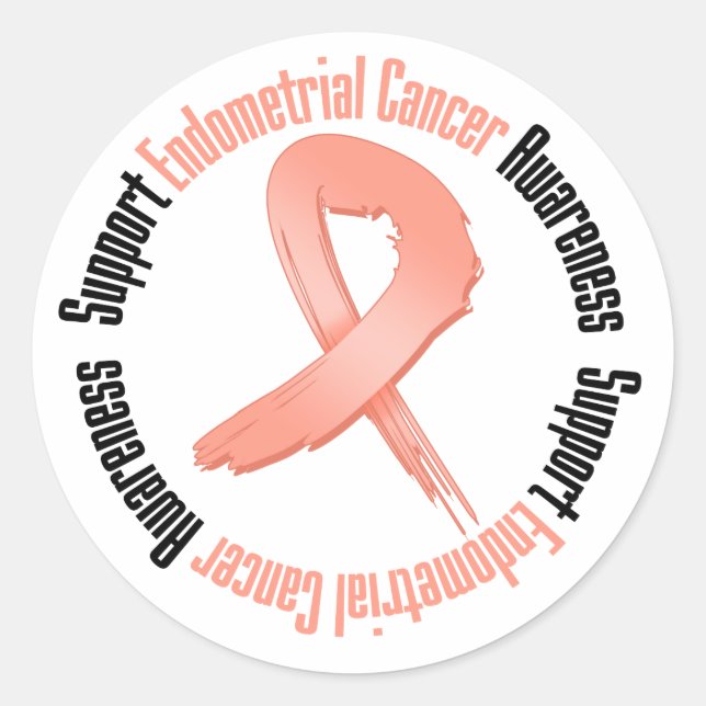Support Endometrial Cancer  Awareness Classic Round Sticker (Front)