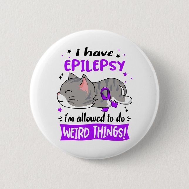 Support Epilepsy Awareness Ribbon Gifts 6 Cm Round Badge (Front)