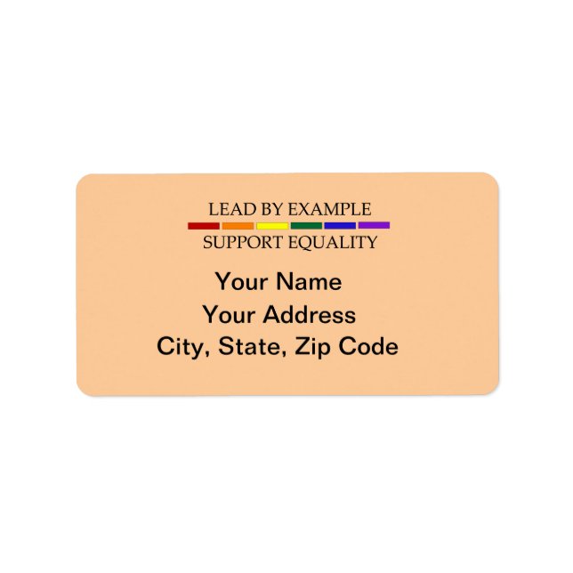 Support Equality Address Label Sheet (Front)