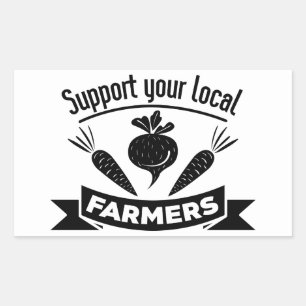 Support Farmer, Farm Country Chicken Lady Country Rectangular Sticker