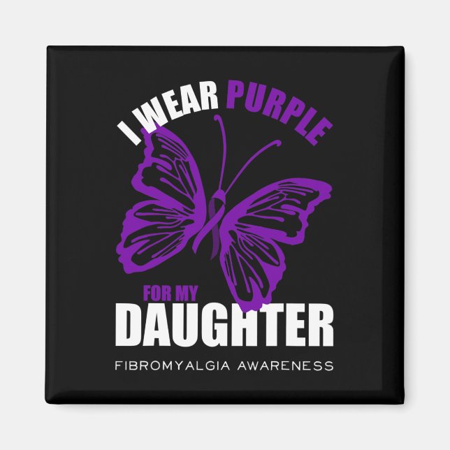 Support Fibromyalgia Awareness Butterfly Purple Ri Magnet (Front)