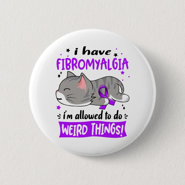 Support Fibromyalgia Awareness Ribbon Gifts 6 Cm Round Badge (Front)