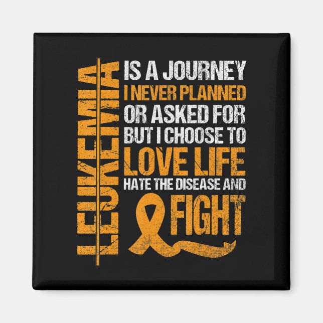 support for Leukaemia Awareness orange Ribbon prod Magnet (Front)