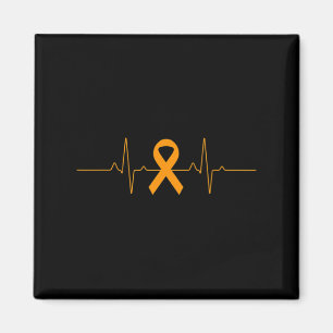 support for Leukaemia Awareness orange Ribbon prod Magnet