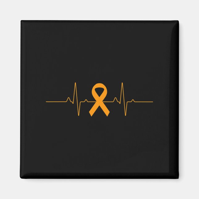 support for Leukaemia Awareness orange Ribbon prod Magnet (Front)