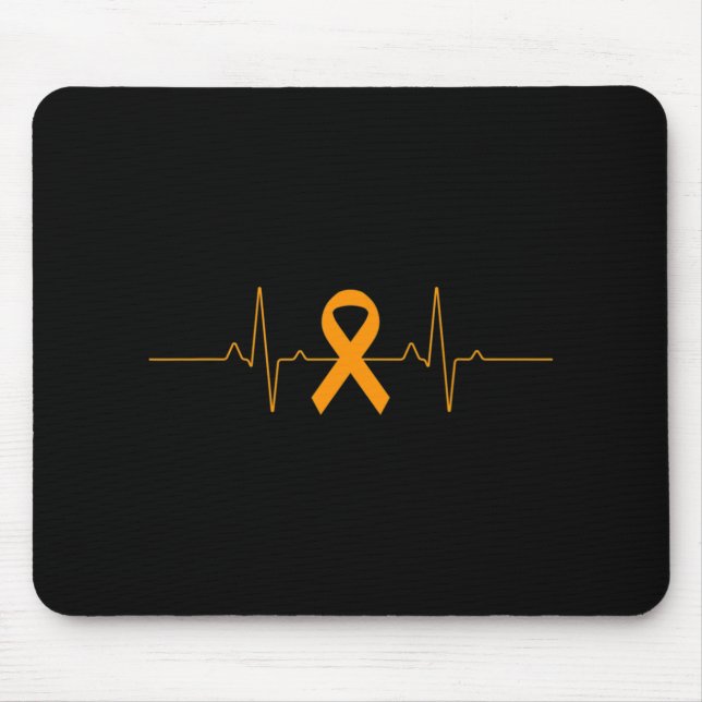support for Leukaemia Awareness orange Ribbon prod Mouse Pad (Front)