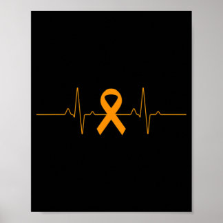 support for Leukaemia Awareness orange Ribbon prod Poster