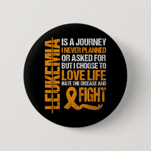 support for Leukemia Awareness orange Ribbon produ 6 Cm Round Badge