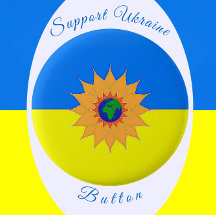 Support for Ukraine Flag and Sunflower