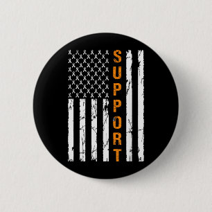Support Funny Leukaemia Awareness America Usa Flag 6 Cm Round Badge