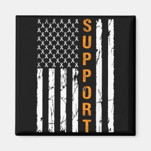 Support Funny Leukaemia Awareness America Usa Flag Magnet