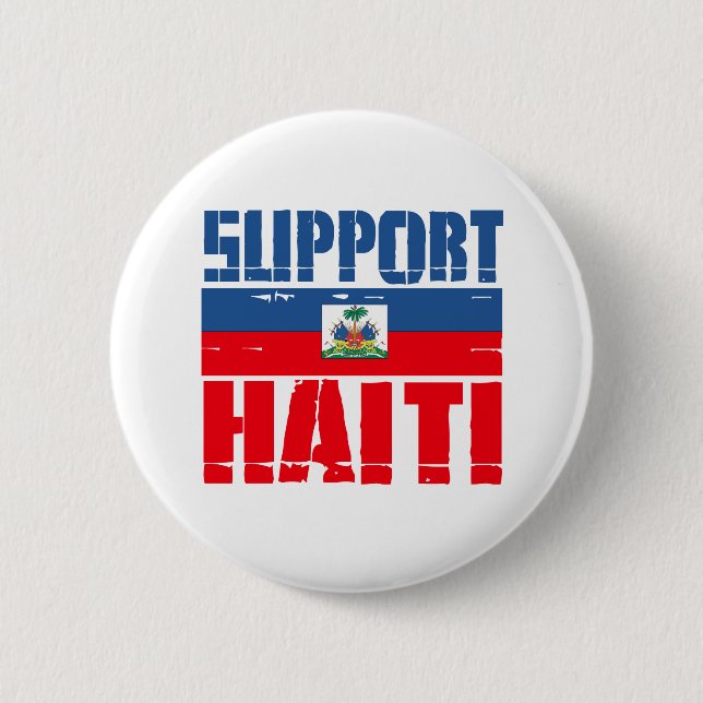 Support Haiti 6 Cm Round Badge (Front)