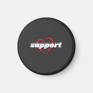 Support Heart Design – Red Love Symbol with Bold  Magnet