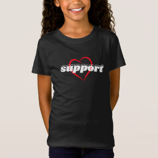 Support Heart Design – Red Love Symbol with Bold  T-Shirt