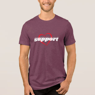 Support Heart Design – Red Love Symbol with Bold  Tri-Blend Shirt