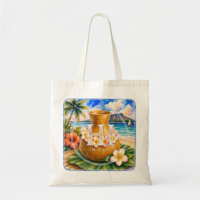Support HIMELE Hawaiian Tote Bag Ipu (Front)