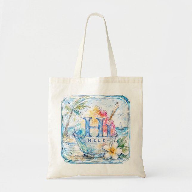 Support HIMELE Hawaiian Tote Bag Shave Ice (Front)