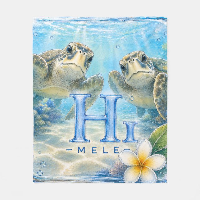 Support HIMELE Throw Blanket Honu (Front)