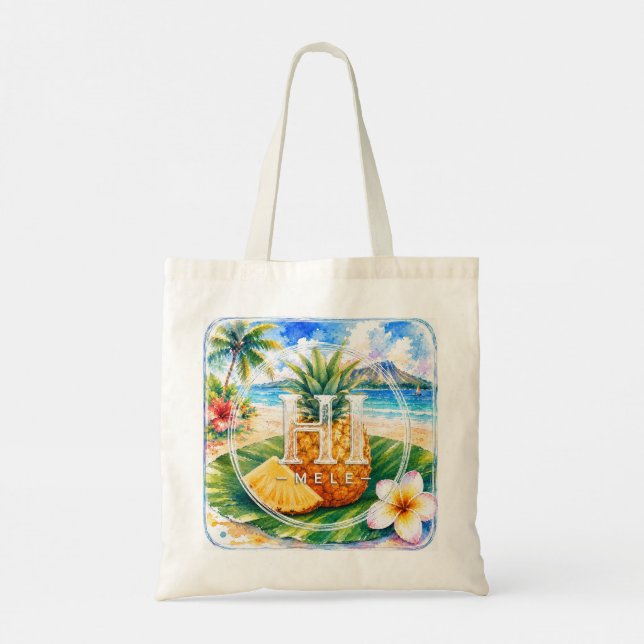 Support HIMELE Tote Bag Pineapple  (Back)