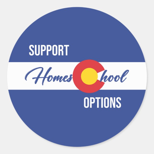 Support Homeschool Options Classic Round Sticker (Front)