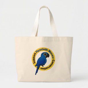 Support Hyacinth Macaw Conservation Large Tote Bag