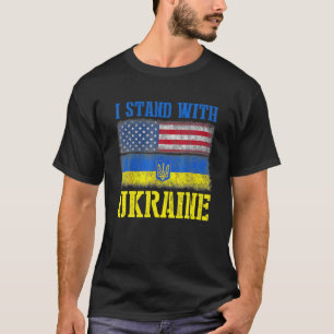 Support I Stand With Ukraine American Ukrainian Fl T-Shirt