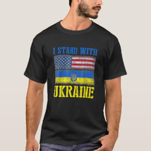 Support I Stand With Ukraine American Ukrainian Fl T-Shirt