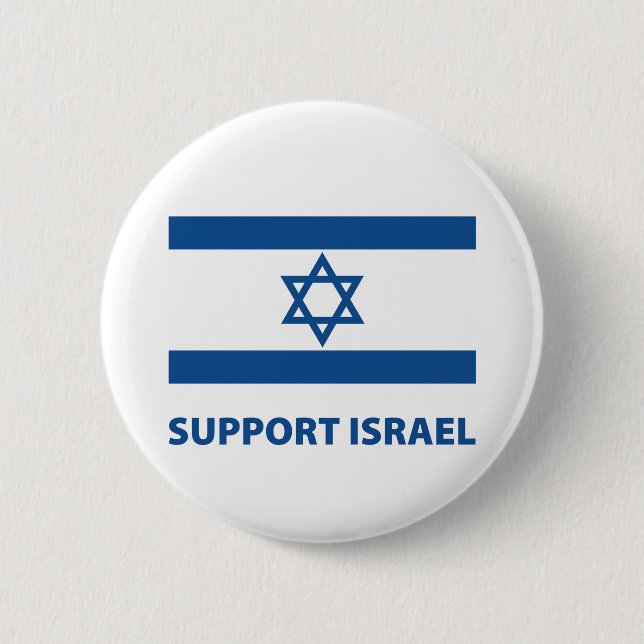 Support Israel 6 Cm Round Badge (Front)