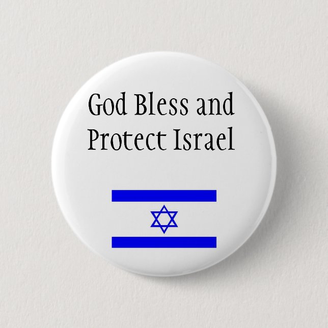 Support Israel Button/Pin 6 Cm Round Badge (Front)