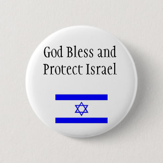 Support Israel Button/Pin 6 Cm Round Badge