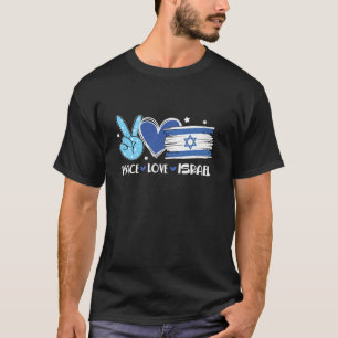 Support Israel Peace Love Israel Hanukkah Menorah T-Shirt