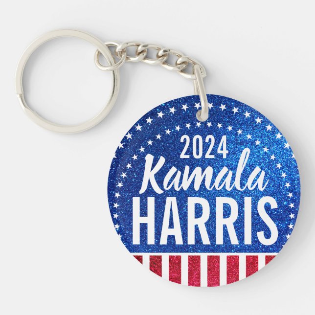 Support Kamala Harris 2024 Progress and Unity Key Ring (Front)