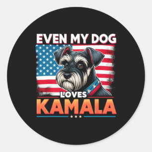 Support Kamala Harris Dog Lovers Even My Dog Loves Classic Round Sticker