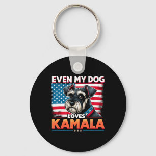 Support Kamala Harris Dog Lovers Even My Dog Loves Key Ring