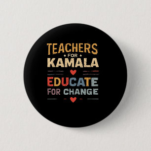 Support Kamala Harris Education Teacher Harris 6 Cm Round Badge