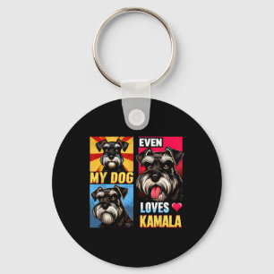 Support Kamala Harris Even My Dog Loves Kamala Dog Key Ring