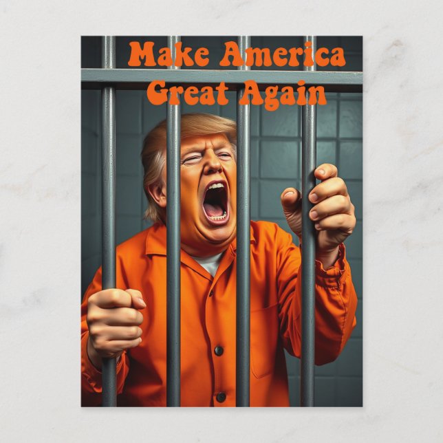 Support Kamala Walz Justice Trump Funny Satire  Postcard (Front)