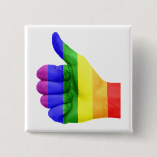 Support LGBT Gay Lesbian Pride Rainbow Button