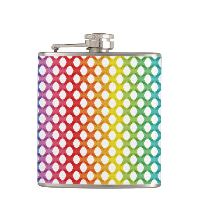 Support LGBT Gay Lesbian Pride Rainbow Flask (Front)