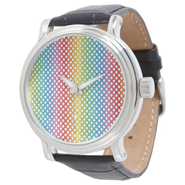 Support LGBT Rainbow Pride Wrist Watch (Angled)