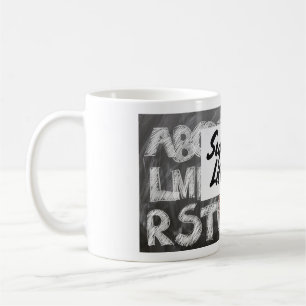 Support literacy chalkboard coffee mug