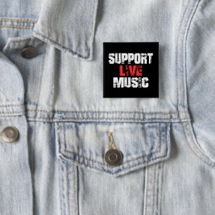 Support Live Music 15 Cm Square Badge