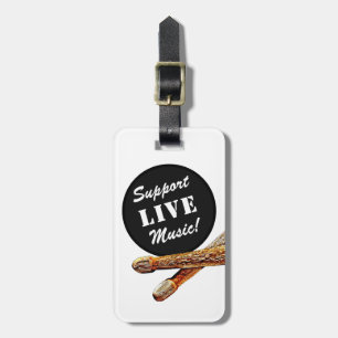 Support Live Music Drumstick Rock Band Musician Luggage Tag