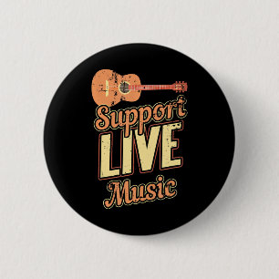 Support Live Music Musician Band Indie Retro 6 Cm Round Badge