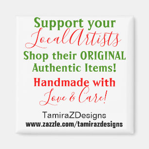 Support Local Artists Red Green Magnet