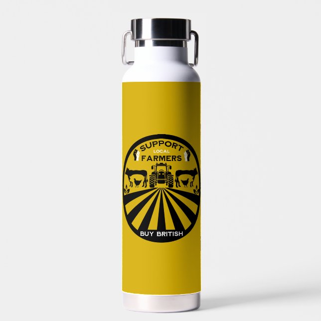 Support Local British Farm Produce Water Bottle (Front)