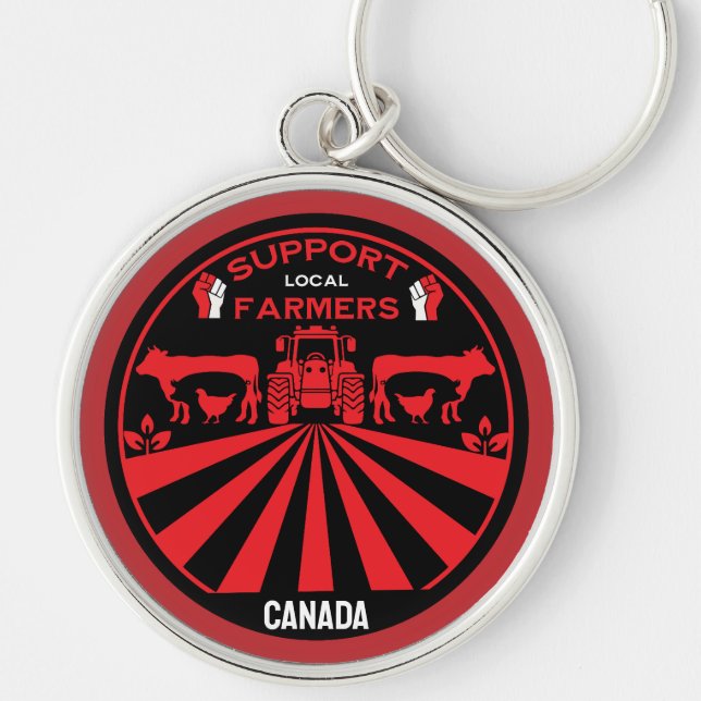 Support Local Canadian Farm Produce Key Ring (Front)