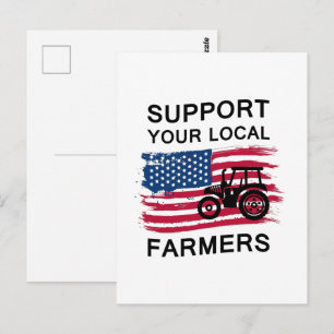 Support local Farmers word art  Postcard
