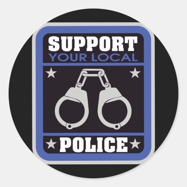 Support Local Police Classic Round Sticker (Front)