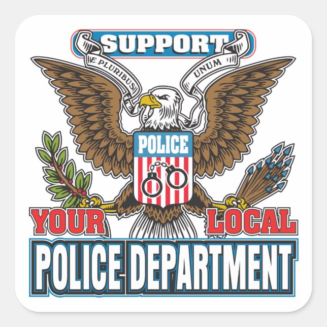 Support Local Police Square Sticker (Front)